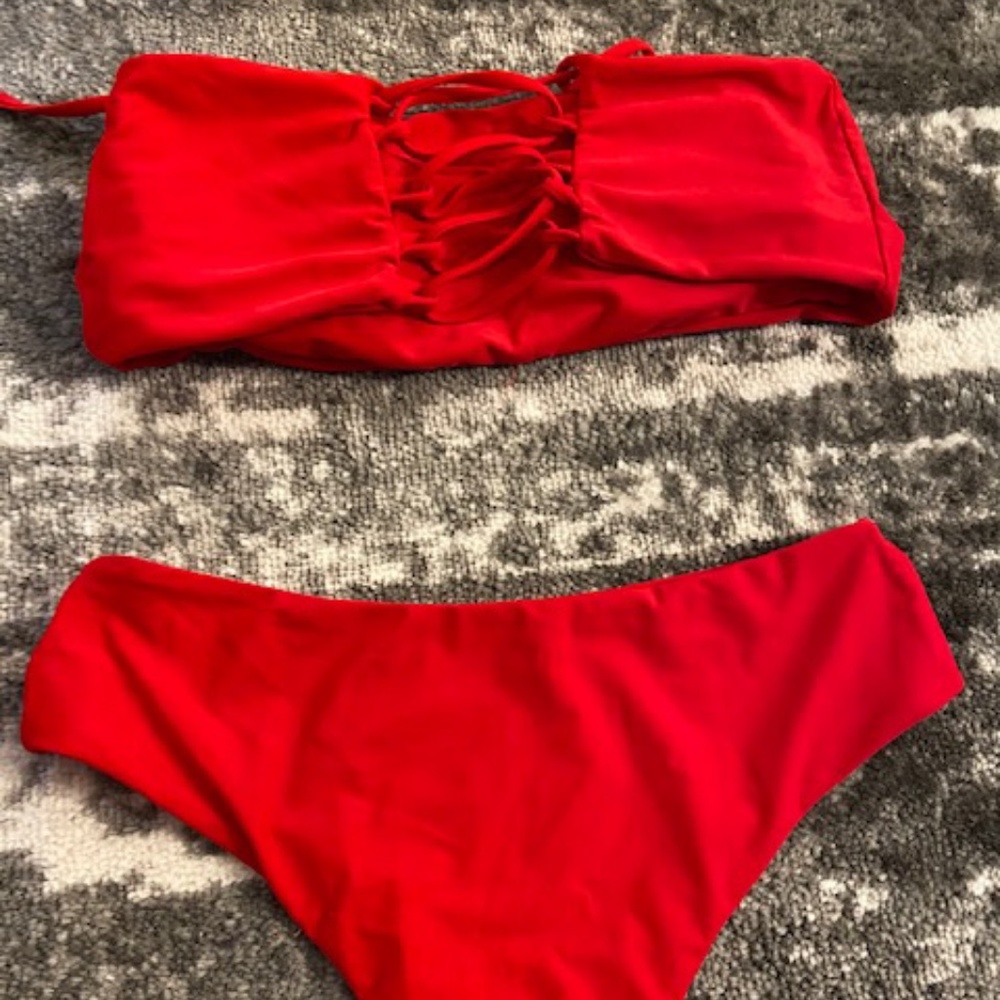 High Waisted Red Bikini